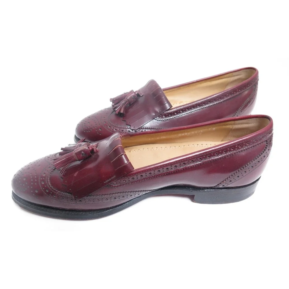 Bostonian Mens Burgundy Tassel Wingtip Loafer‎ Dress Shoes Sz 10